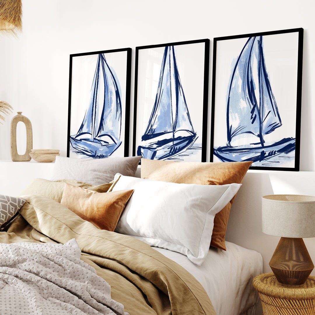 Sail Ahead Triptych - Set of 3 - Jetty Home
