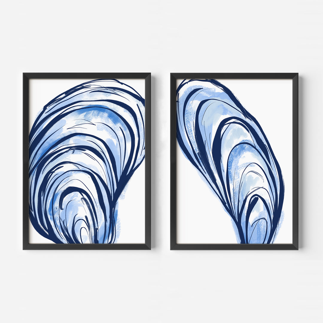Blue Seashells Diptych - Set of 2 - Jetty Home