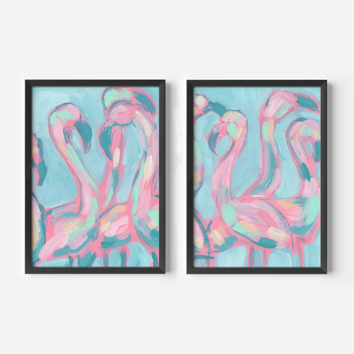 The Pink Flamingoes Diptych - Set of 2 - Jetty Home