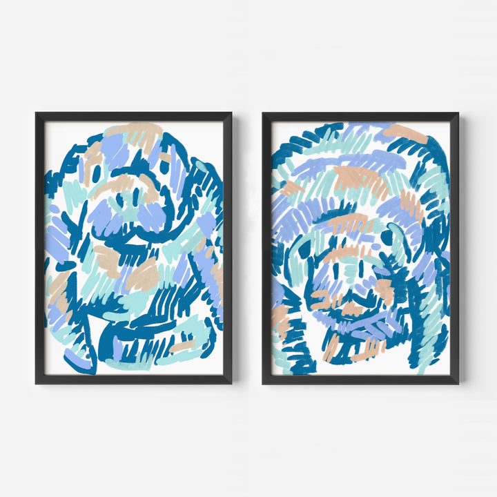 Mellow Manatees Diptych - Set of 2