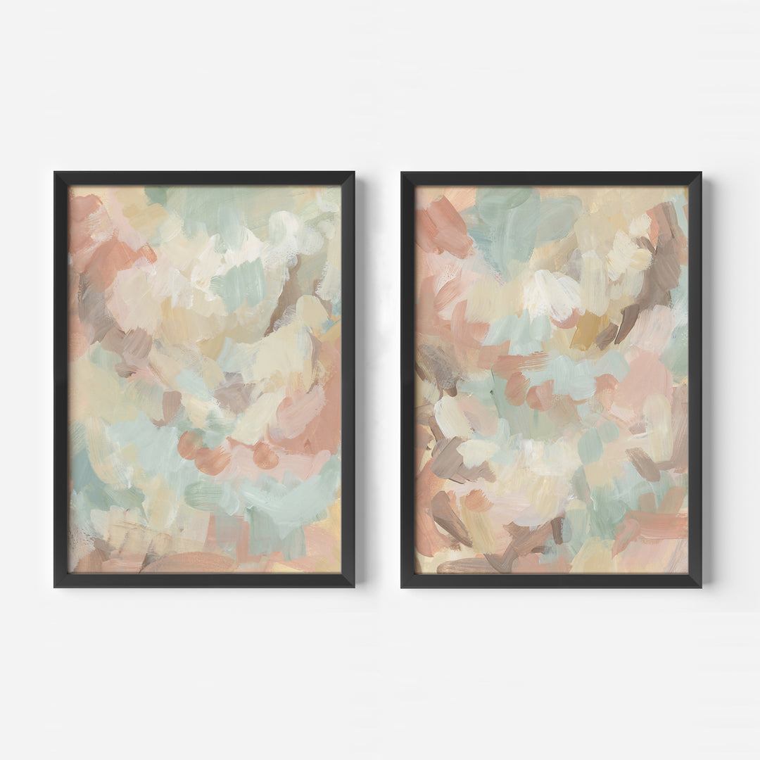 Golden Brush Diptych - Set of 2