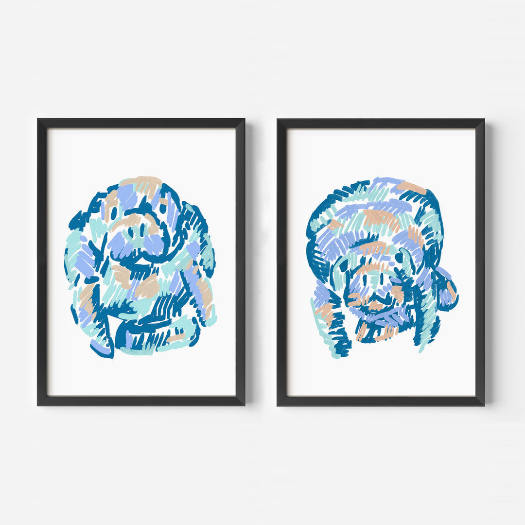 A Manatee Pairing Diptych - Set of 2