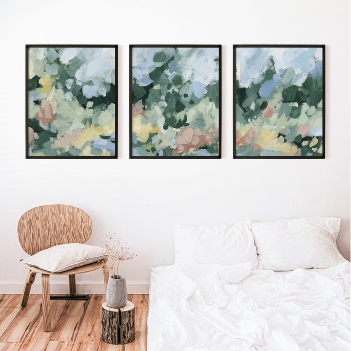 Blossoms Abstracted Triptych - Set of 3 - Jetty Home