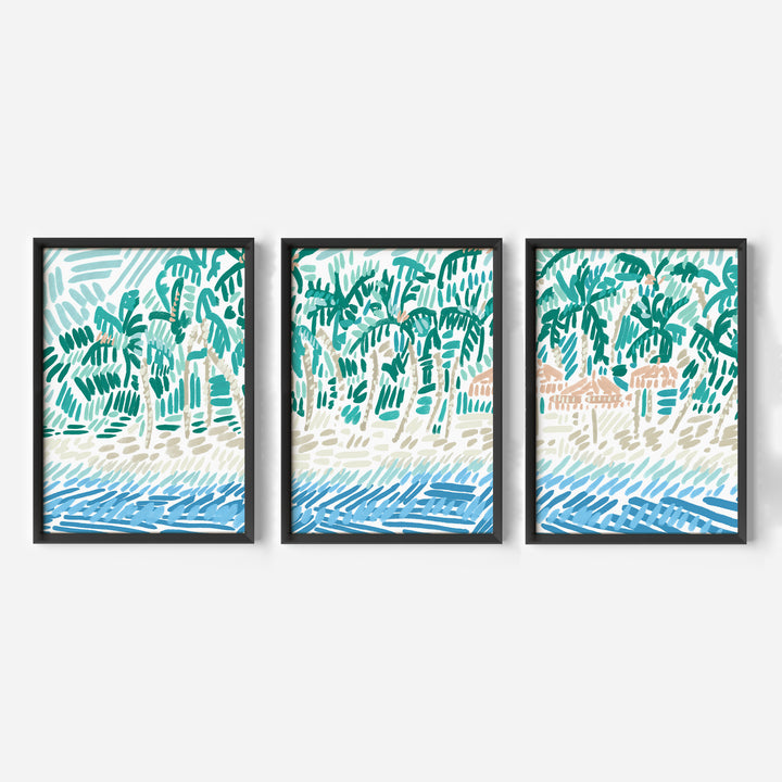 Tropical Shores Triptych - Set of 3