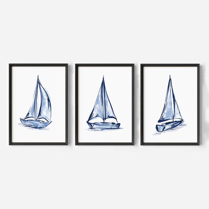 Whitecaps and Wind Triptych - Set of 3 - Jetty Home