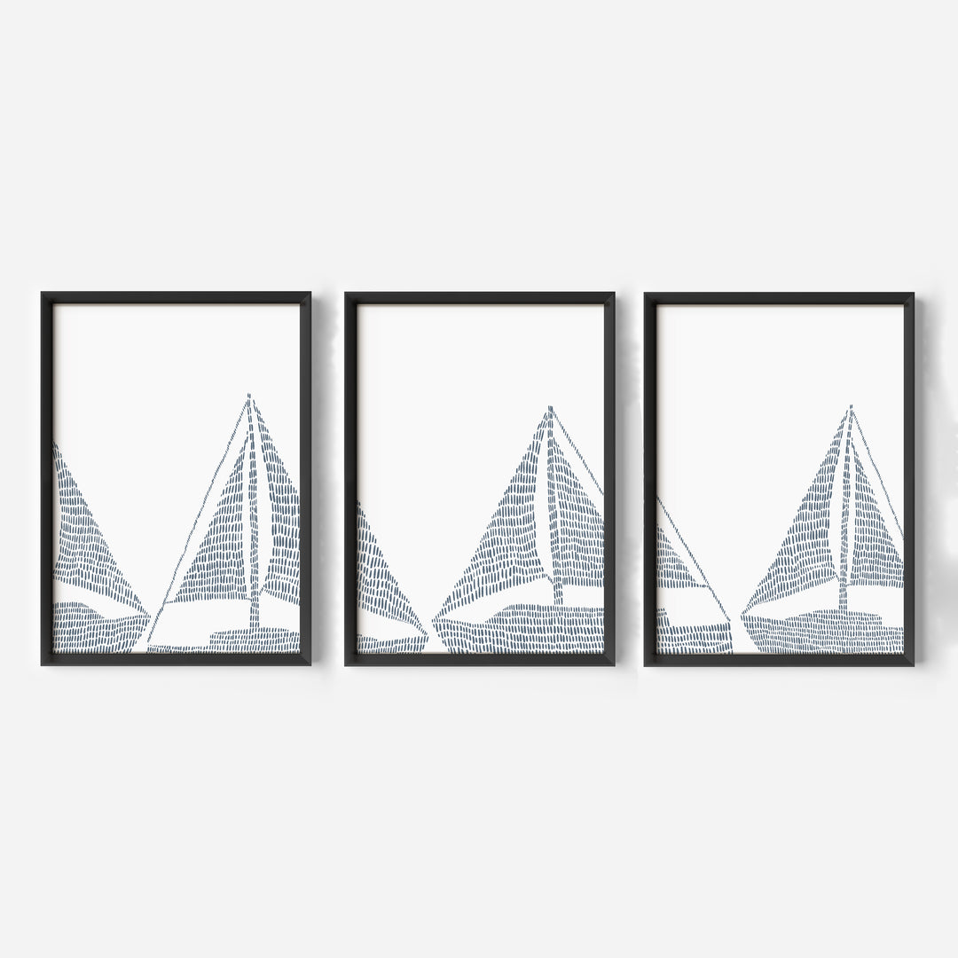 Sailboat Nautical Illustration - Set of 3