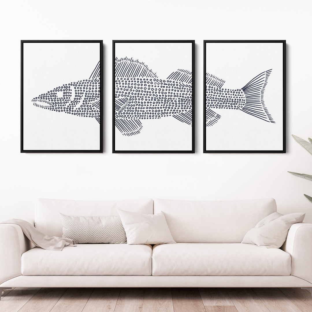 Walleye in Circles Triptych - Set of 3