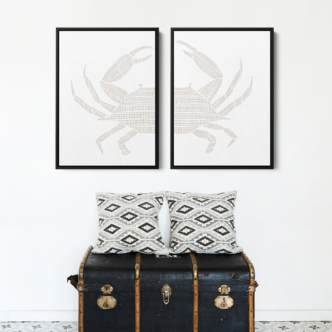 Woven Stone Crab Diptych - Set of 2