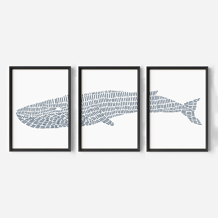 Blue Whale Illustration - Set of 3