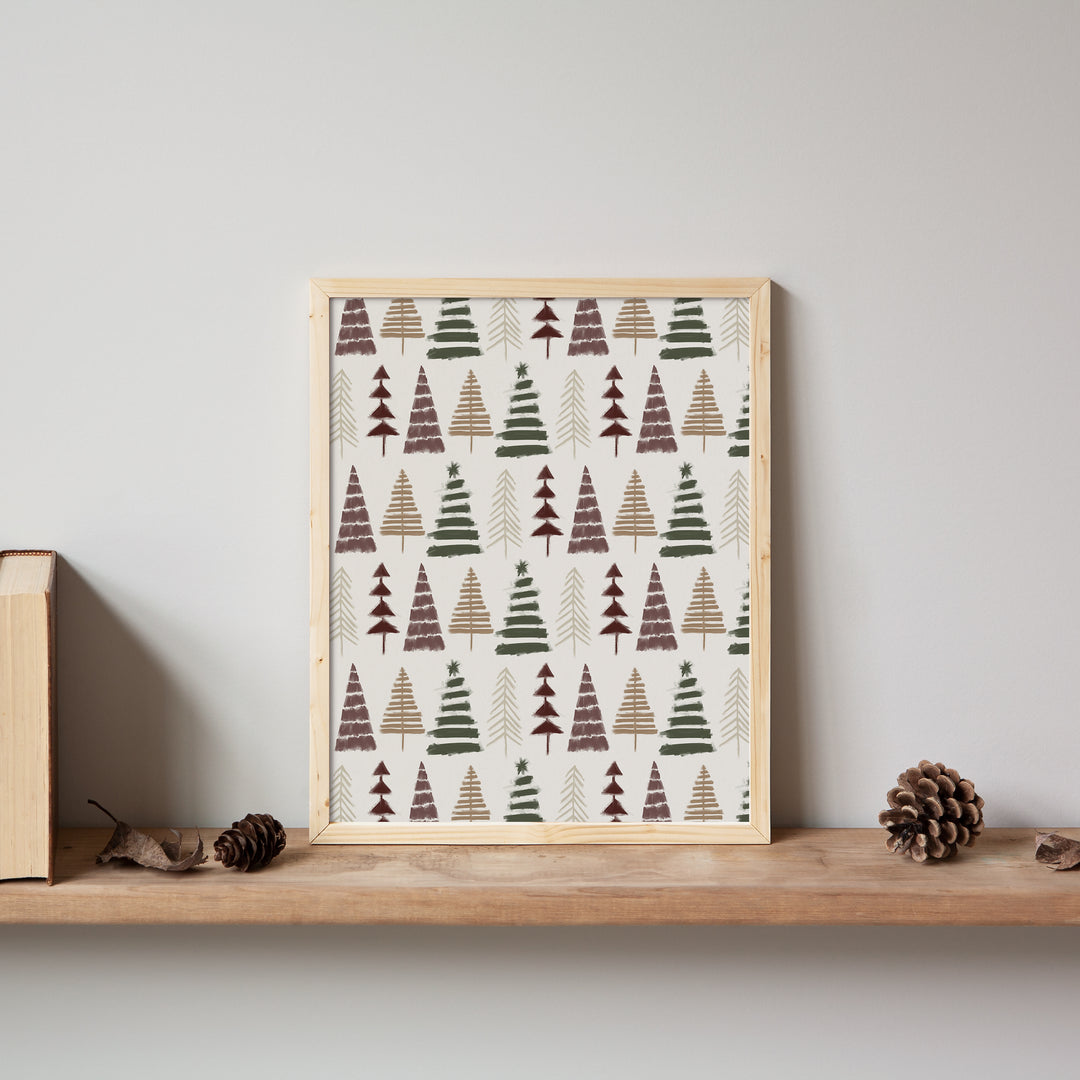 Modern Christmas Tree Pattern - Art Print or Canvas - Jetty Home