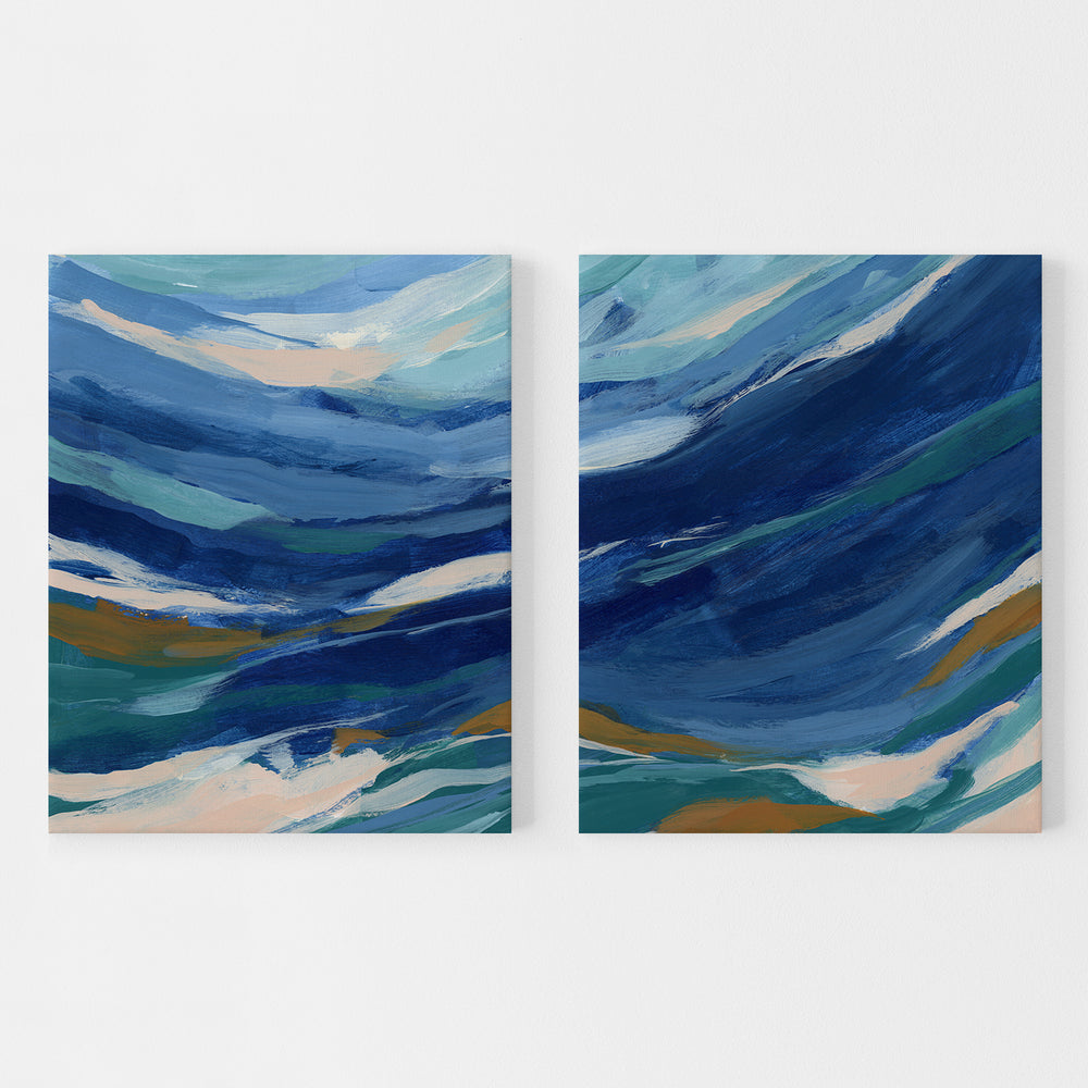 Channel Swell Diptych - Set of 2  - Art Prints or Canvases - Jetty Home
