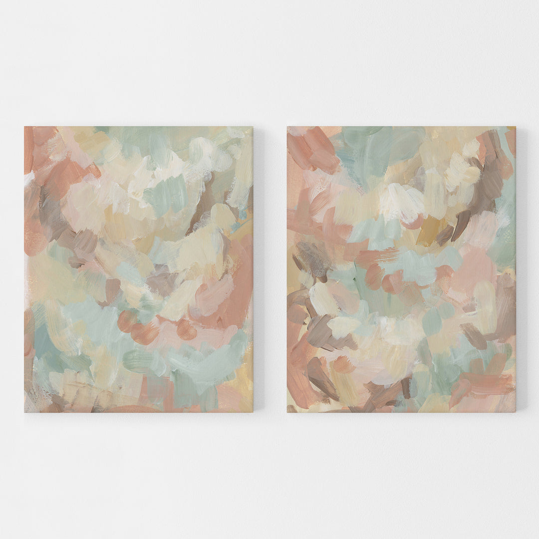Golden Brush Diptych - Set of 2