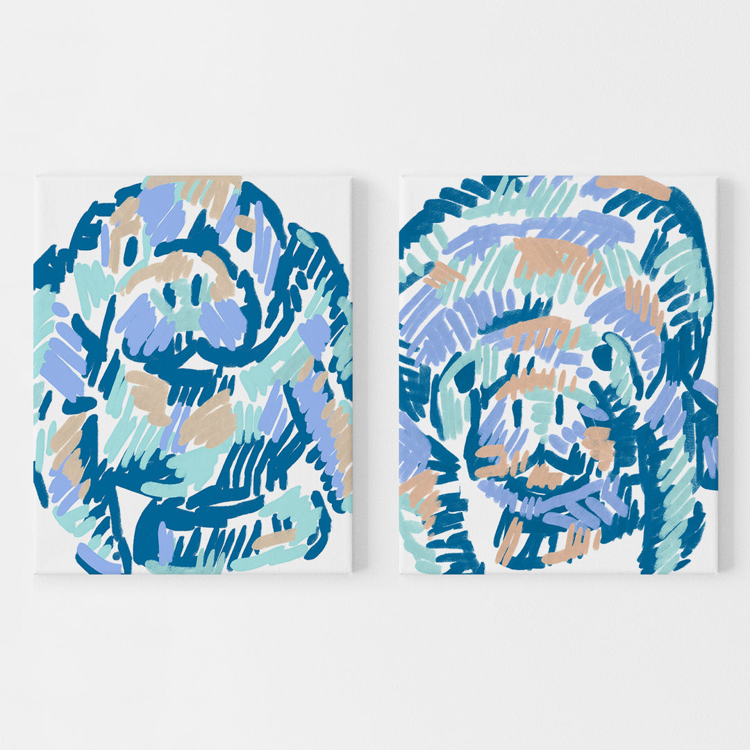 Mellow Manatees Diptych - Set of 2