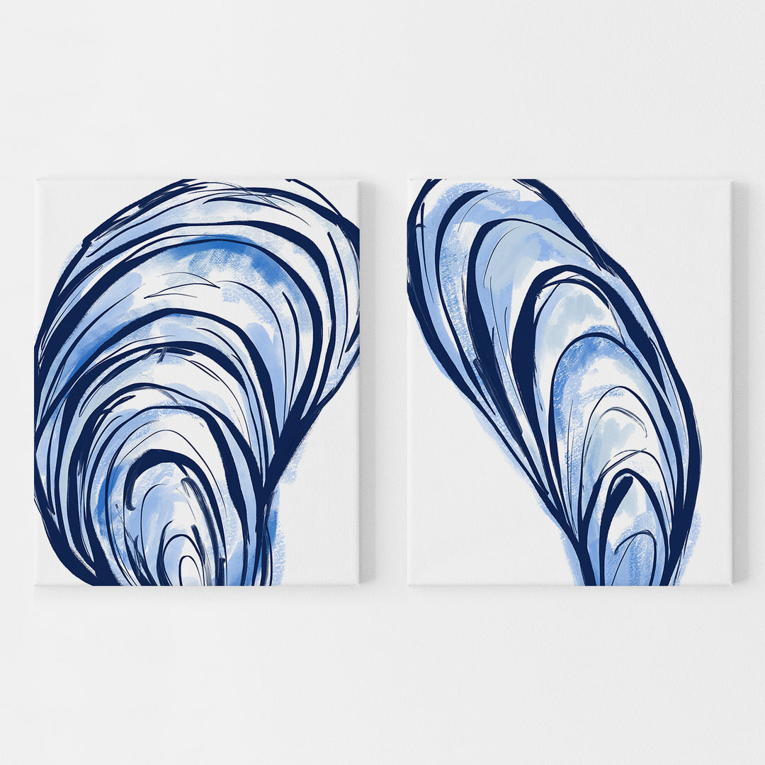 Blue Seashells Diptych - Set of 2 - Jetty Home