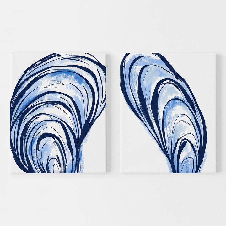 Blue Seashells Diptych - Set of 2 - Jetty Home