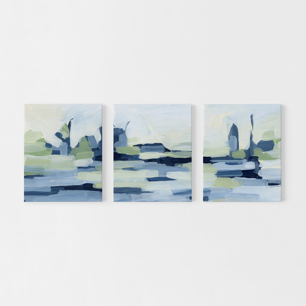 The Rippled Lakeside - Set of 3  - Art Prints or Canvases - Jetty Home