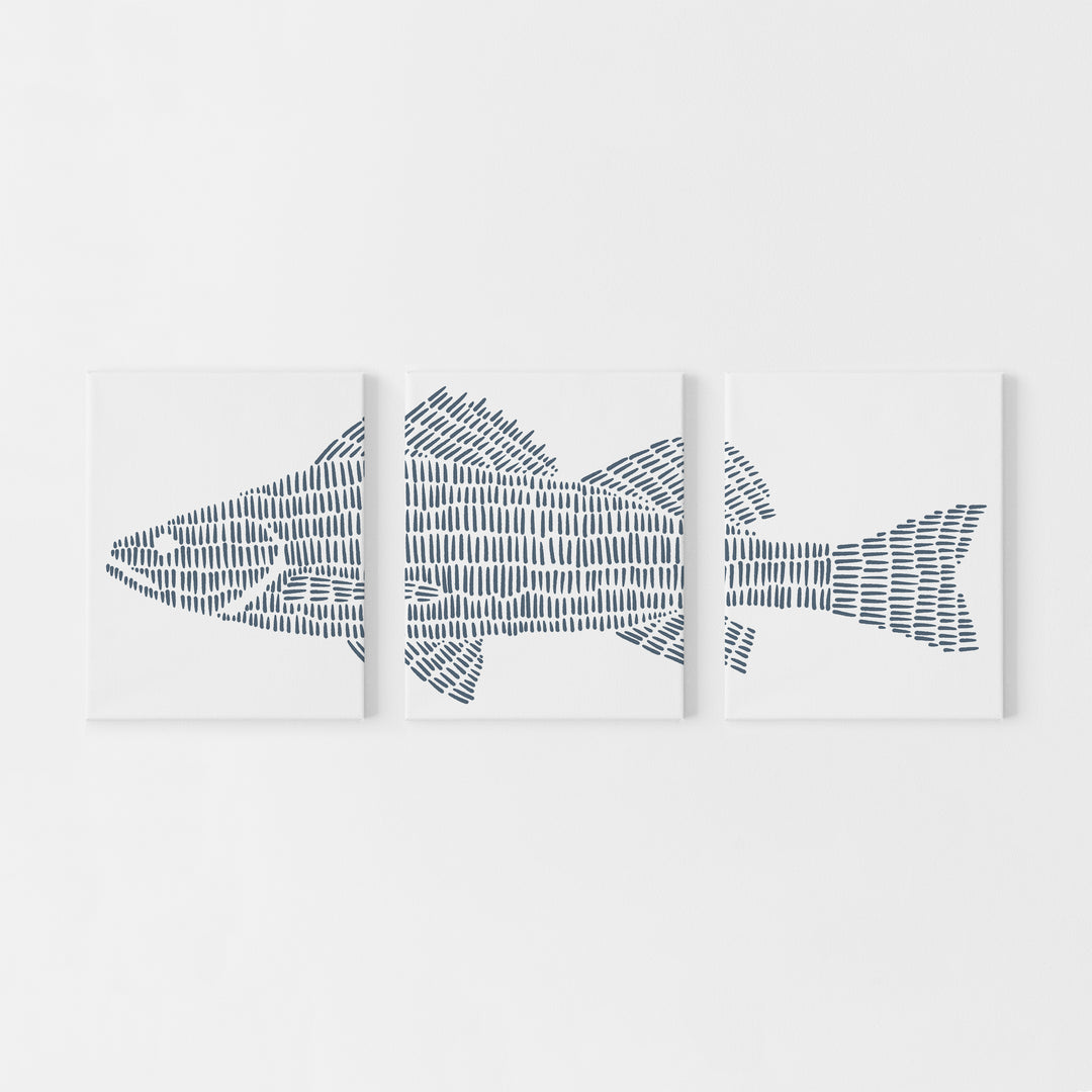 Perch Lake Fish - Set of 3  - Art Prints or Canvases - Jetty Home