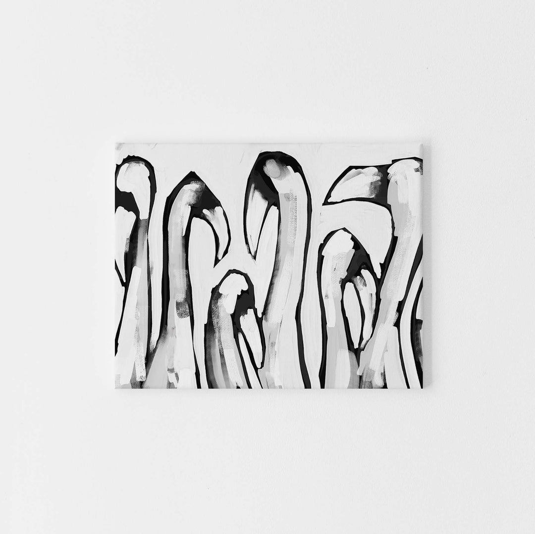 Black & White Flamingo Gathering - Art Print or Canvas - Jetty Home