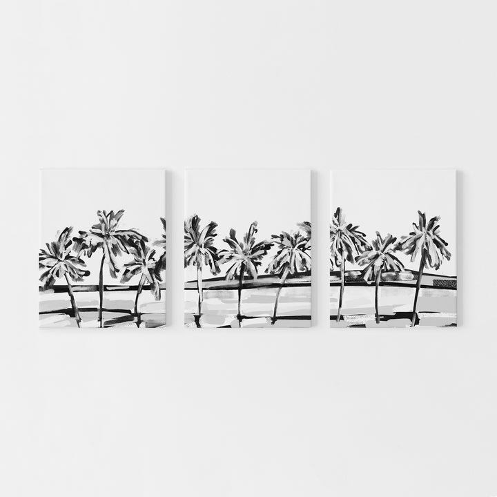 Black & White Island Views - Set of 3  - Art Prints or Canvases - Jetty Home