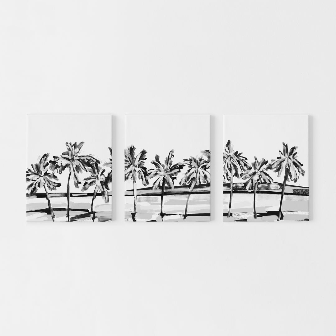 Black & White Island Views - Set of 3  - Art Prints or Canvases - Jetty Home