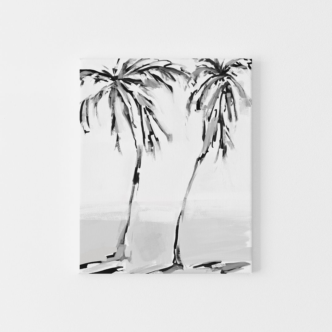 Black & White Leaning Palms - Art Print or Canvas - Jetty Home