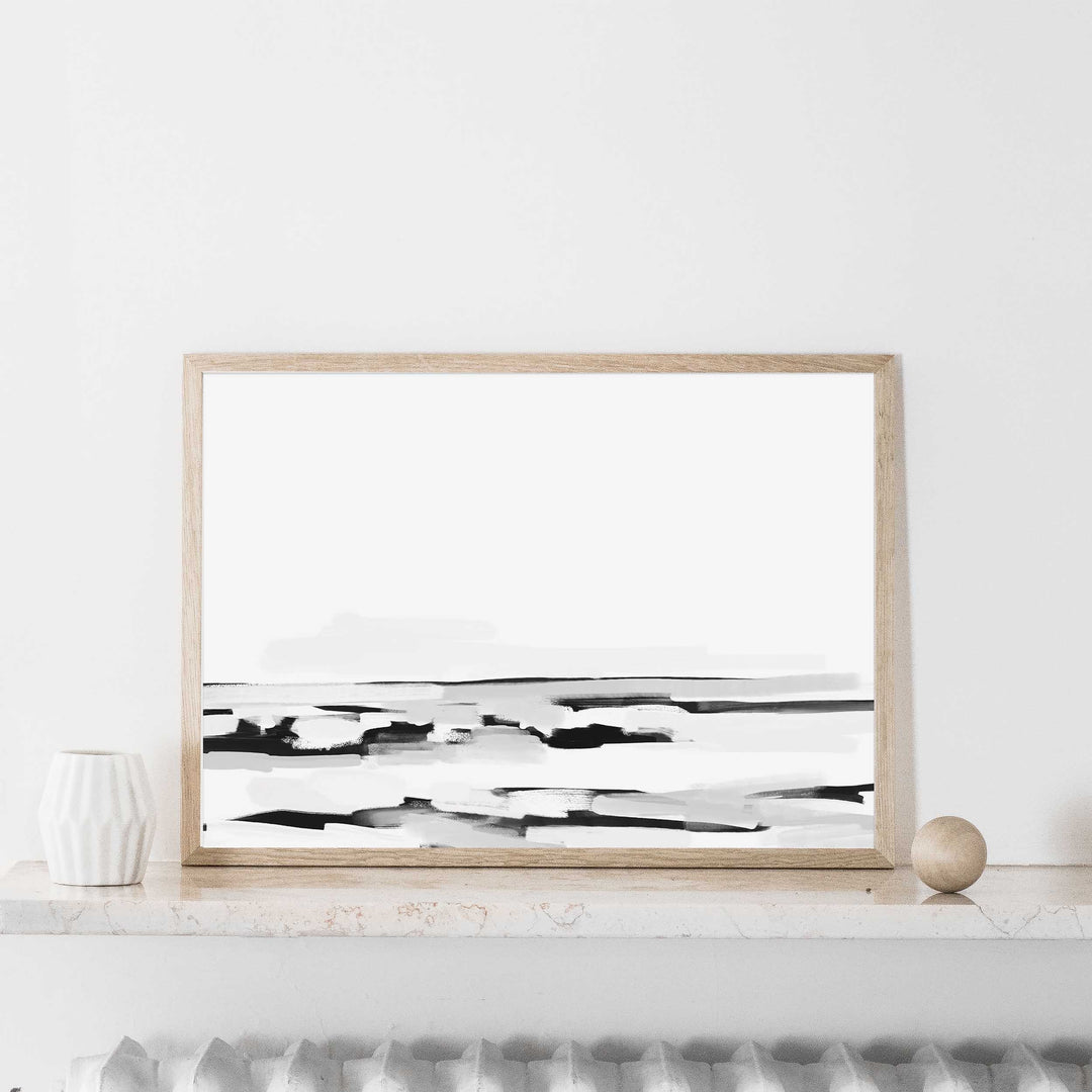 Black & White Shorebreak Views - Art Print or Canvas - Jetty Home