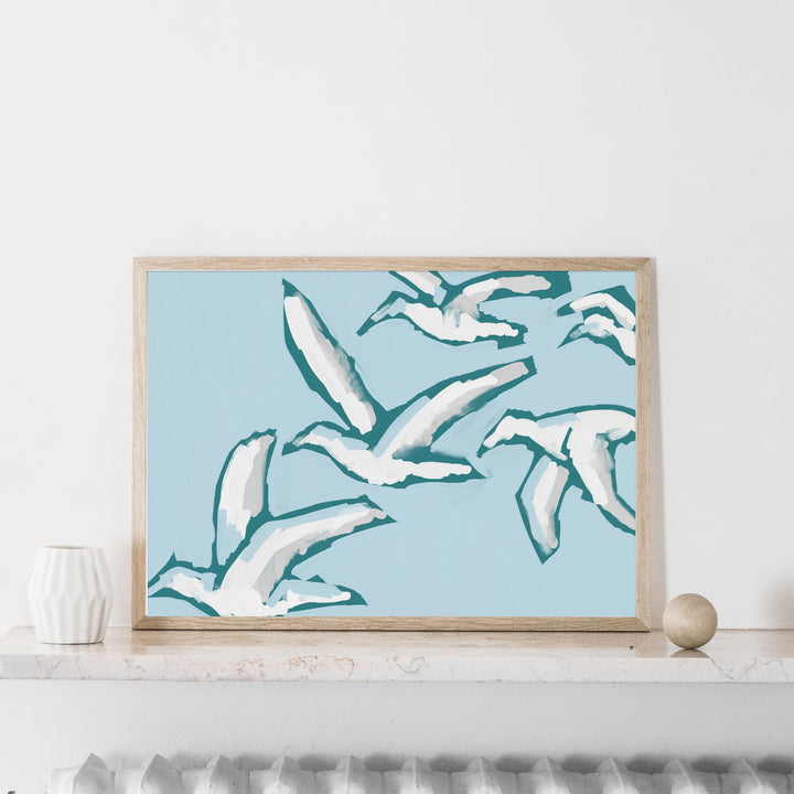 Gulls in Flight - Art Print or Canvas - Jetty Home