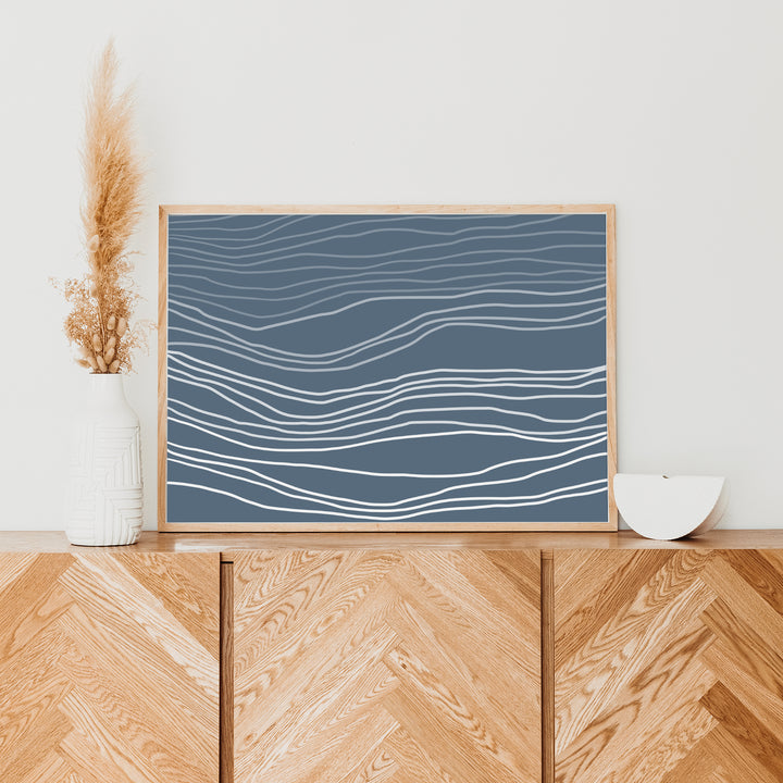 Dark Minimalist Abstract Waves - Jetty Home