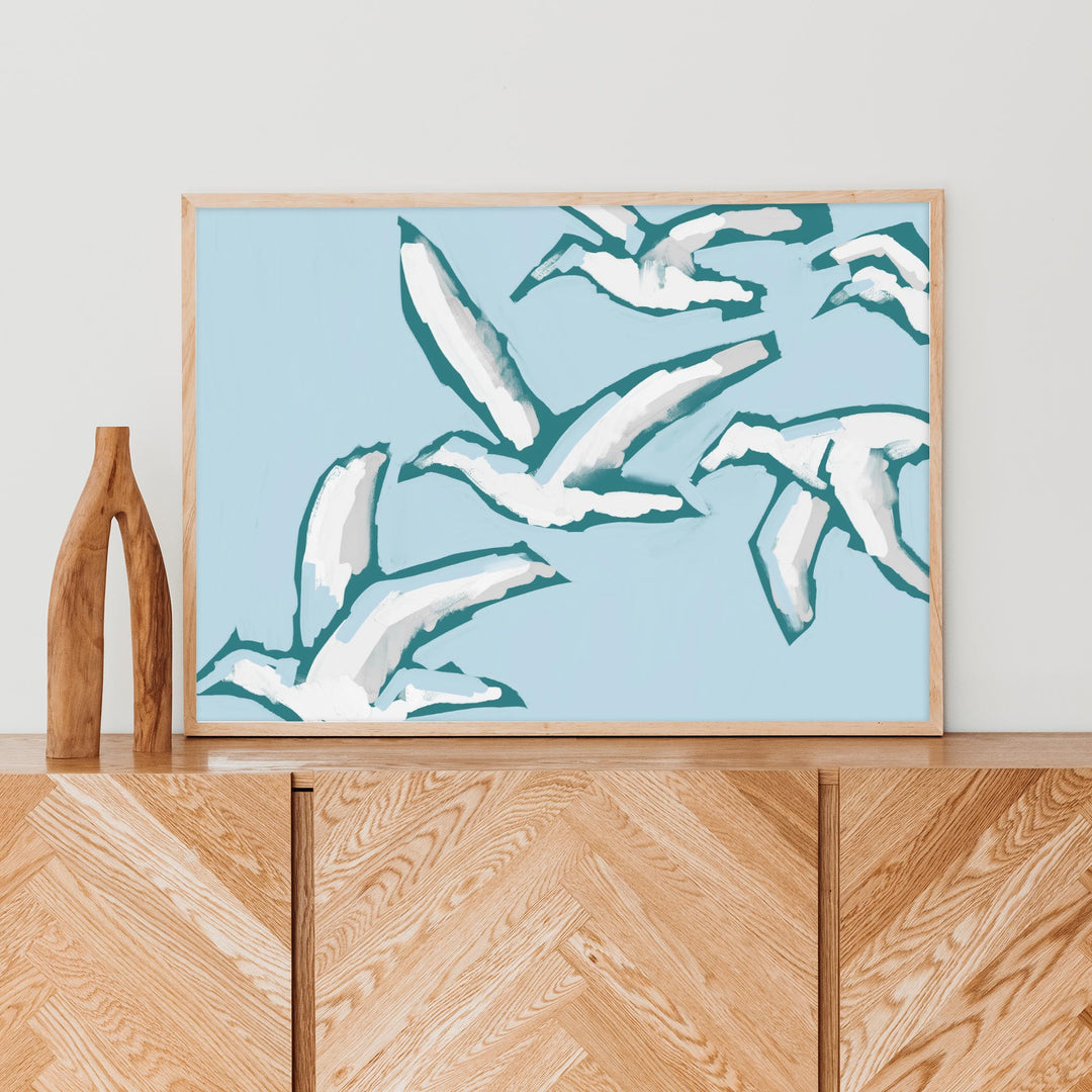 Gulls in Flight - Art Print or Canvas - Jetty Home