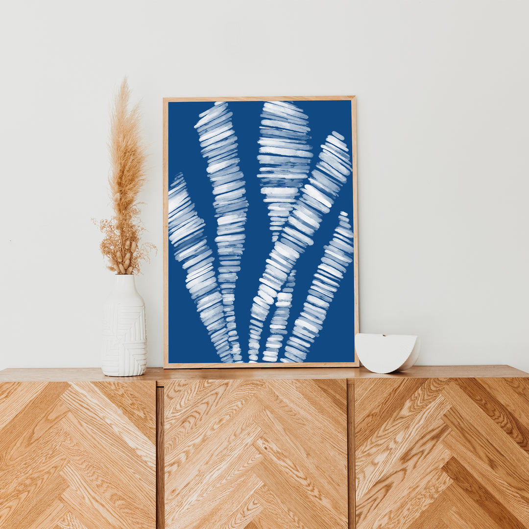 Deep Azure Blue Seaweed  - Art Print or Canvas - Jetty Home