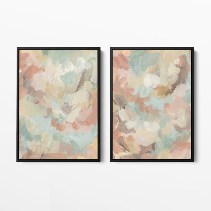 Golden Brush Diptych - Set of 2