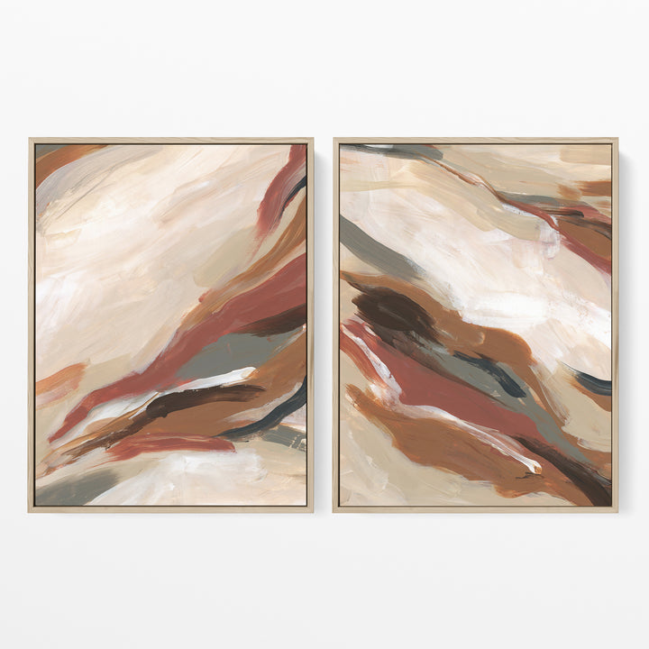 Abstract Earth Tones Paintings - Set of 2 - Jetty Home