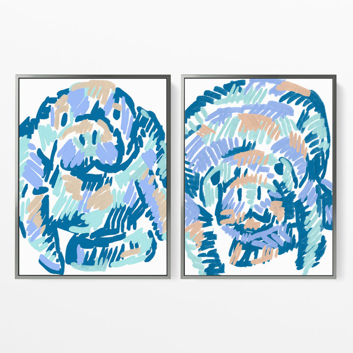 Mellow Manatees Diptych - Set of 2