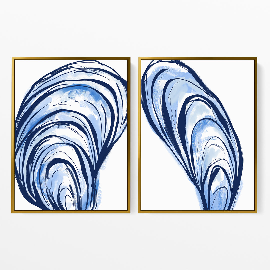 Blue Seashells Diptych - Set of 2 - Jetty Home