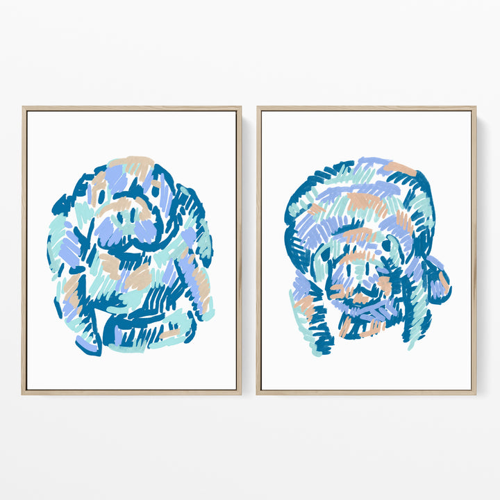 A Manatee Pairing Diptych - Set of 2