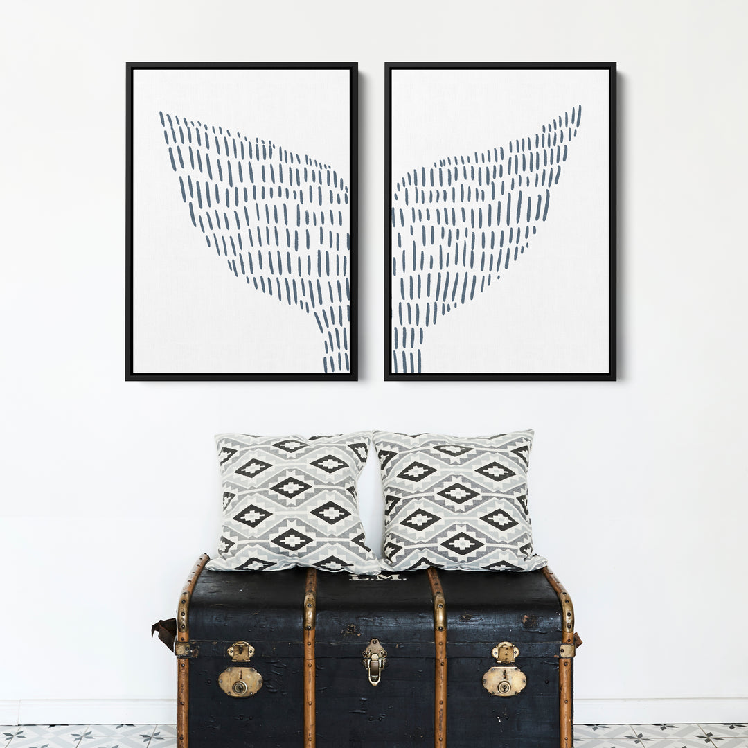 Whale Tail Modern Illustration - Set of 2