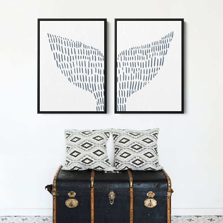 Whale Tail Modern Illustration - Set of 2