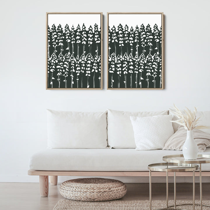 Pine Tree Woods Diptych - Set of 2