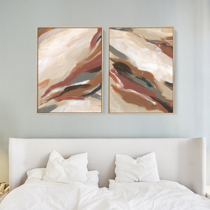 Abstract Earth Tones Paintings - Set of 2 - Jetty Home