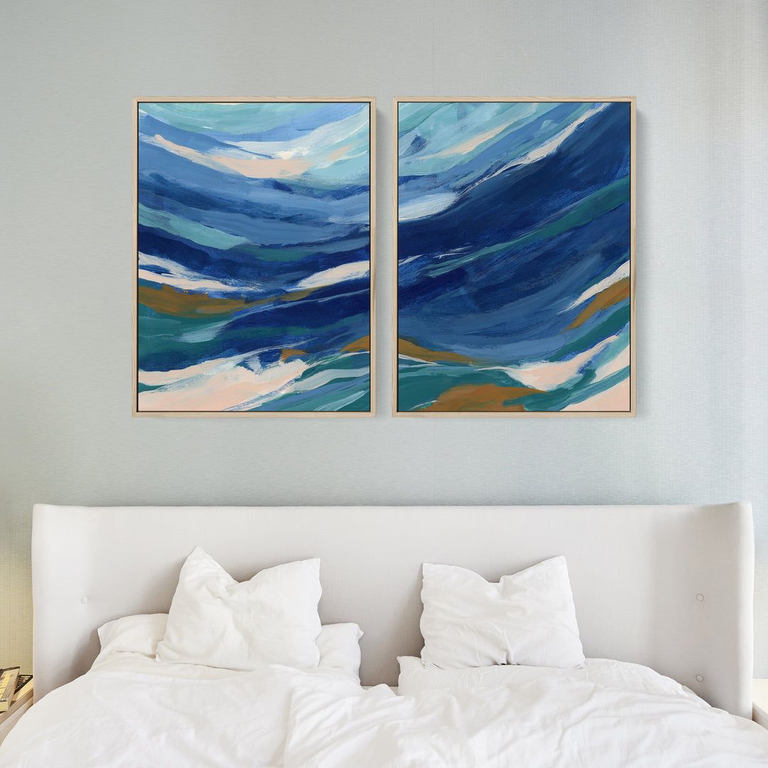 Channel Swell Diptych - Set of 2  - Art Prints or Canvases - Jetty Home