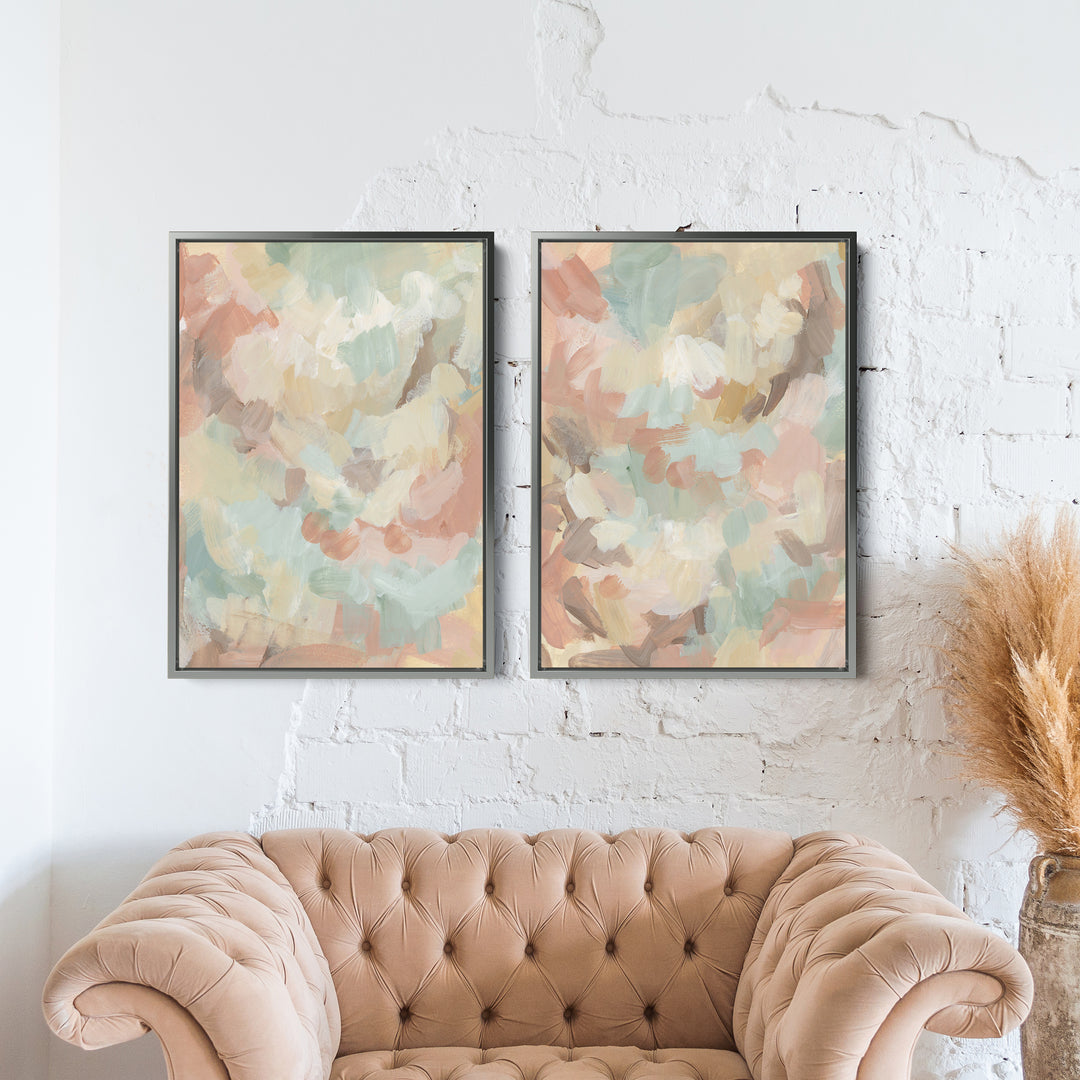 Golden Brush Diptych - Set of 2
