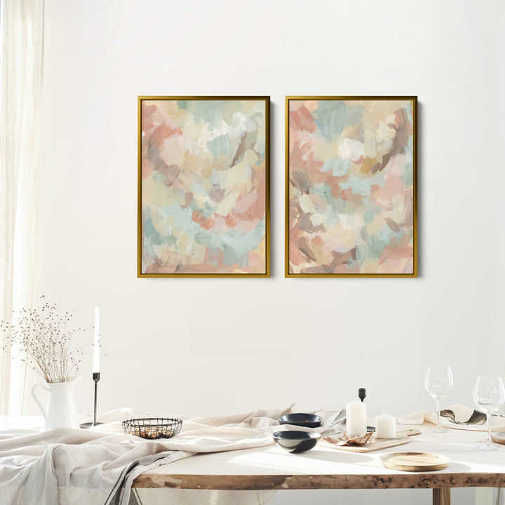 Golden Brush Diptych - Set of 2