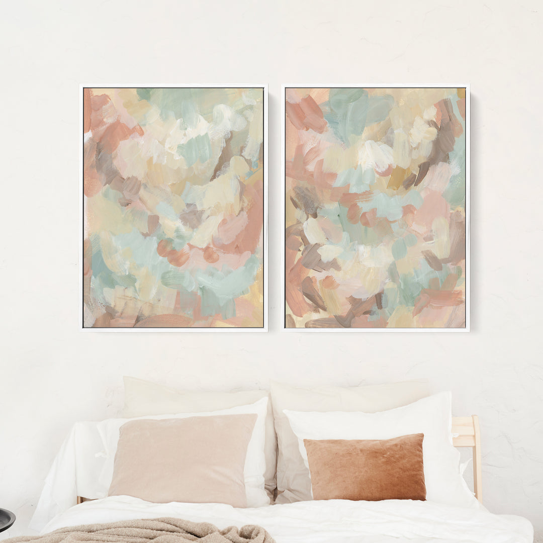 Golden Brush Diptych - Set of 2