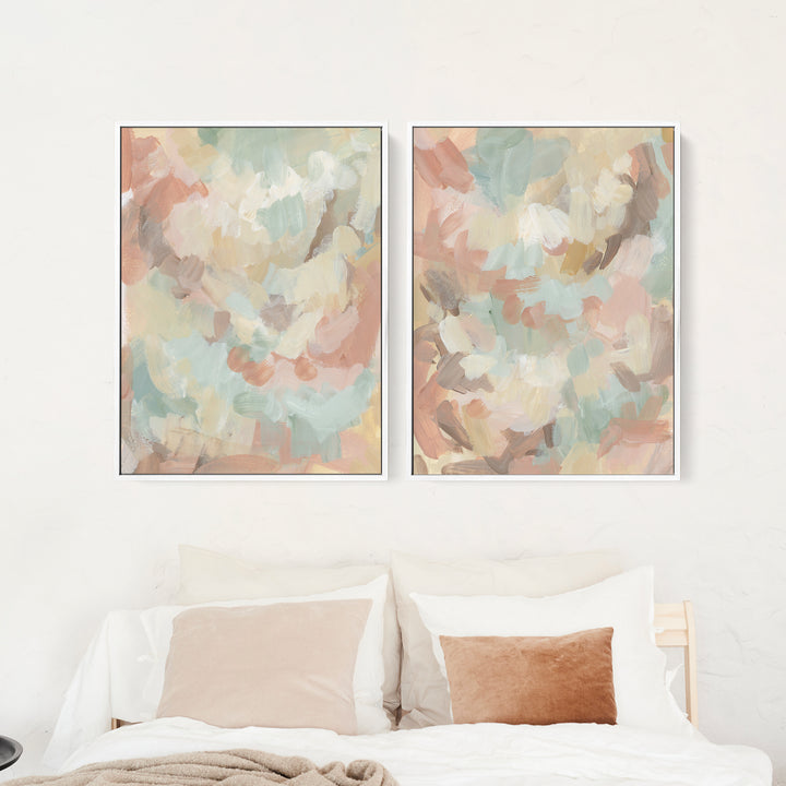 Golden Brush Diptych - Set of 2