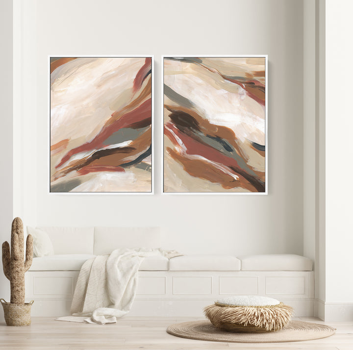 Abstract Earth Tones Paintings - Set of 2 - Jetty Home