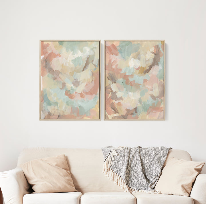 Golden Brush Diptych - Set of 2