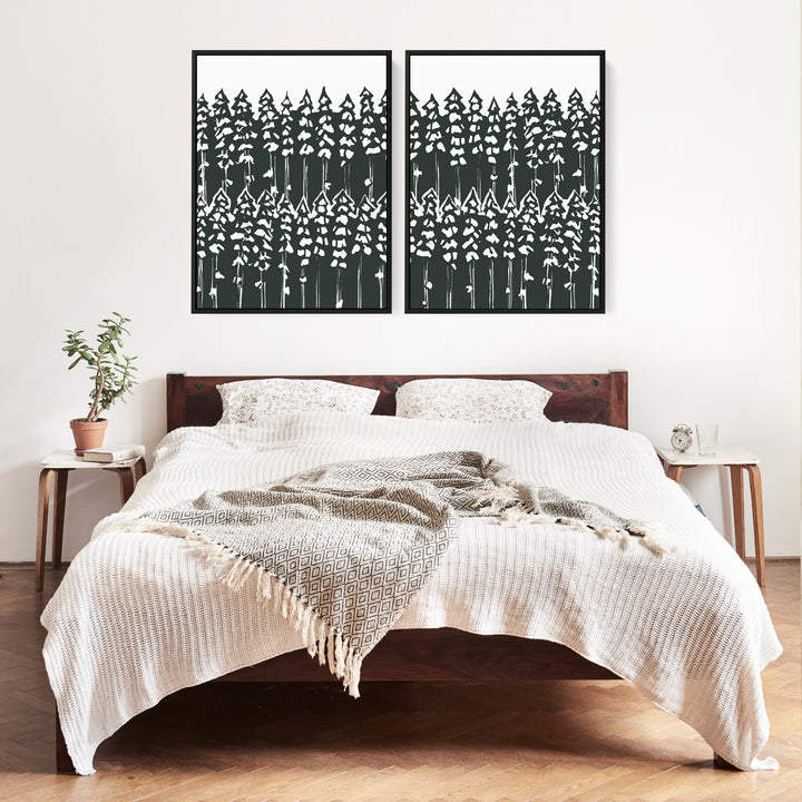 Pine Tree Woods Diptych - Set of 2