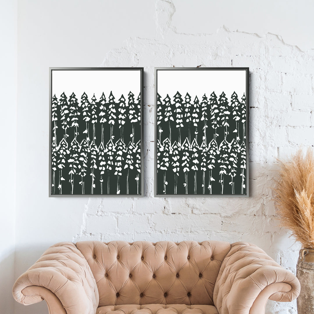 Pine Tree Woods Diptych - Set of 2