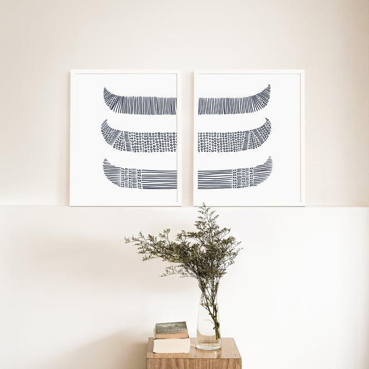 Canoes in Circles Diptych - Set of 2  - Art Prints or Canvases - Jetty Home