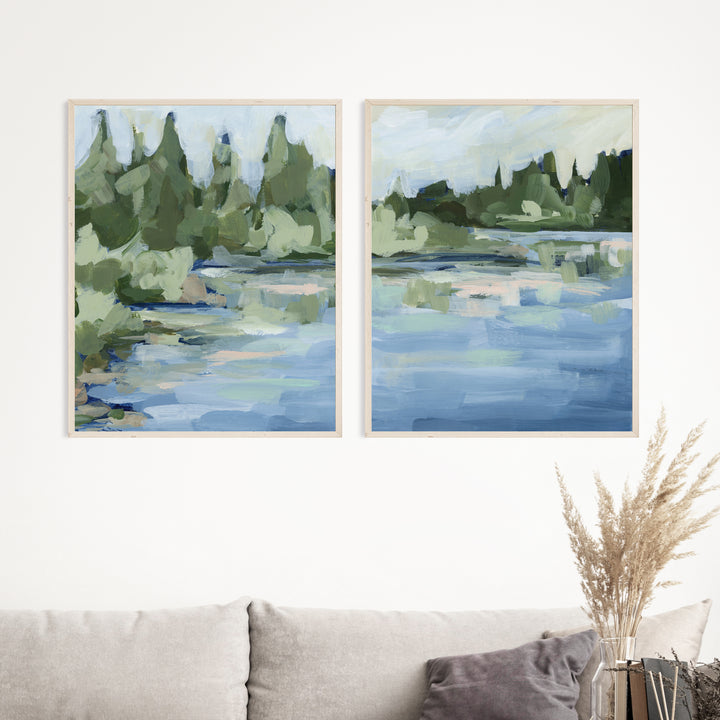 Lakefront Views - Set of 2  - Art Prints or Canvases - Jetty Home